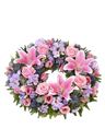 Ghirlanda funebre di fiori rosa