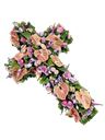 Croce funebre toni rosa e viola